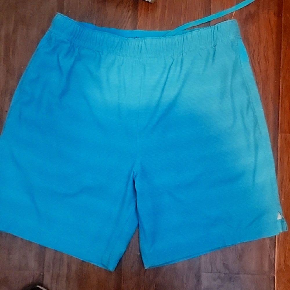 Mens speedo Swim shorts quick dry bottom lined color turquoise grey size large